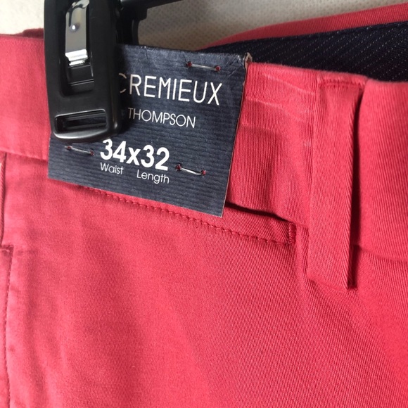 Cremieux Pants soho slim chino Size 34&32 berry - Picture 3 of 8